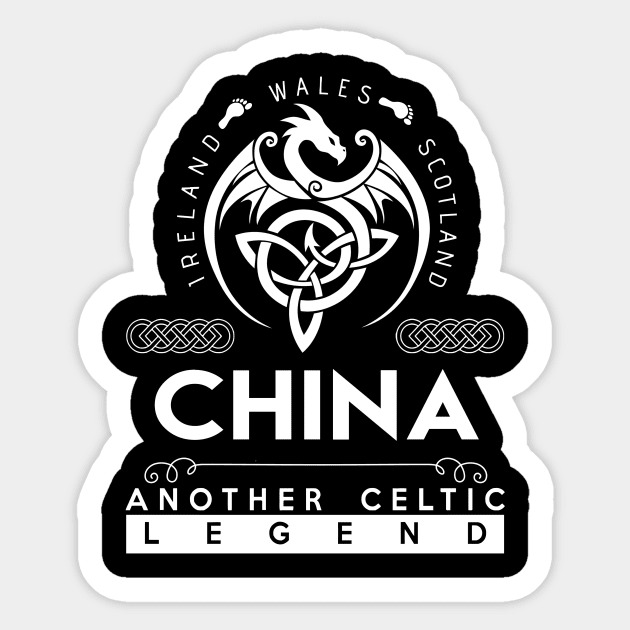 China Name T Shirt - Another Celtic Legend China Dragon Gift Item Sticker by harpermargy8920